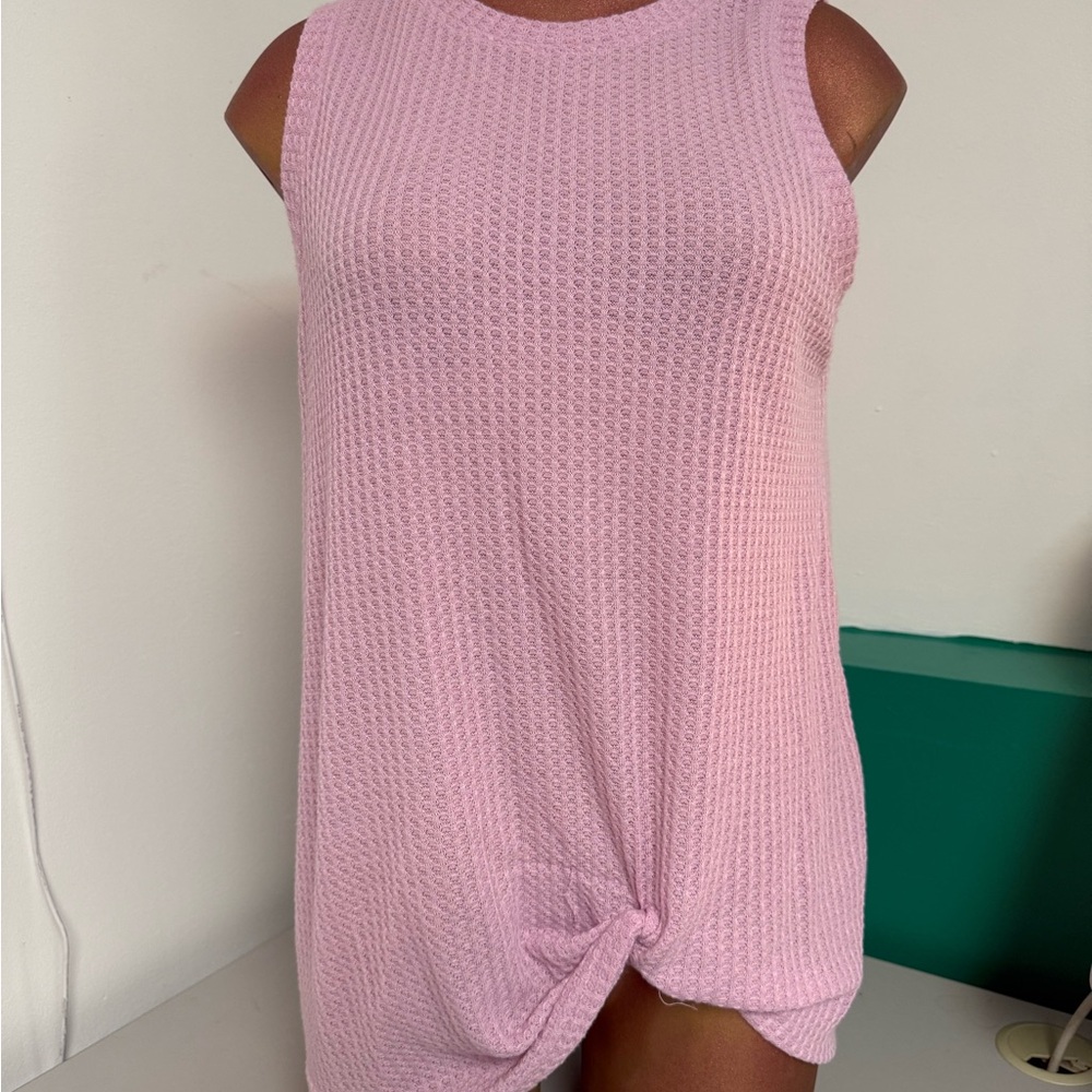 Pink Sleeveless Textured Top